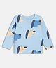 MINI KLUB Cotton Full Sleeves Cute Dog Face Printed Tee - Blue