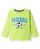 Babyhug 100% Cotton Knit Full Sleeves T-Shirt with Football Text Print - Lemon Yellow