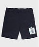 Kiddopanti Cotton Woven Patch Detailed Shorts - Navy Blue