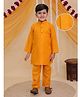 AJ Dezines Cotton Woven Full Sleeves Solid Kurta Pyjama Set - Mustard