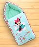 Disney by Baby Tales Sleeping Bag Cum Carry Nest With Cute Minnie Cyan Floral Print- Aqua Blue
