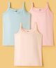 Zero Sinker Knit Sleeveless Solid Color Slips Pack of 3 - Baby Peach Aqua Blue & Peach