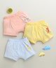 BUMZEE Cotton Knit Pack Of 3 Cute Animals Printed Trunks - Yellow & Peach