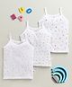 BUMZEE Cotton Knit Pack Of 3 Hearts & Floral Print Slips - White