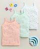BUMZEE Cotton Knit Pack Of 3 Bear & Bunny Printed Slips - Peach & Mint Green