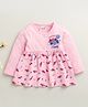 BUMZEE Cotton Knit Full Sleeves Candy Printed Dress - Pink