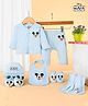 Babyhug Disney Cotton Baby Gift Set With Mickey Mouse Graphics - Light Blue