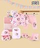 Babyhug Disney Cotton Girls Baby Gift Set With Minnie & Daisy Graphic - Pink