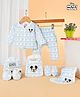 Babyhug Disney Cotton Baby Gift Set With Mickey Graphic - Light Blue