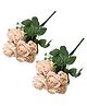YOGO DECOR Blush Rose Artificial Flowers -Peach, 2 Sticks with 9 Flowers Each for Home & Office Décor