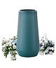 YOGO DECOR Boho Flower Vase for Home & Office Decor | Elegant Blue Design | Plastic Durable Vase | Modern Tabletop Centerpiece for Living Room, Weddings, Stunning Flower Bouquet Displays