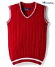 Honeyhap Knit Sleeveless Pullover Sweater With Bio Finish & Cable Knit Design - Mars Red