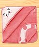 Pink Rabbit Terry Knit Hooded Towel With Panda Print L 81 x L 81 cm - Pink