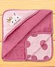 Pink Rabbit Terry Knit Hooded Towel With Bunny Print L 81 x L 81 cm - Pink