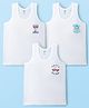 Zero Knit Sleeveless Vests With Text Print Pack of 3 - White