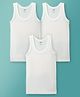 ZERO Knitted Sleeveless Solid Colour Vests Pack Of 3 - White
