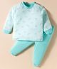 Pink Rabbit Single Jersey Knit Full Sleeves T-Shirt & Lounge Pant Set With Animal Print - Light Blue