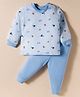Pink Rabbit Single Jersey Knit Full Sleeves T-Shirt & Joggers Set With Vehicle Print - Light Blue