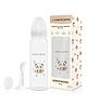 Mama Jama Glow In The Dark Anti-Colic Premium Glass 225 ml Feeding Bottle (Brown, Panda)
