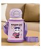 BAYBEE 2 in 1 PandaPlunge Baby Stainless Steel Sipper Water Bottle with Straw for Kids | Leak Proof Insulated Sipper Water Bottle with Carry Pouch & Adjustable Strap | BPA Free 550ml (Purple)