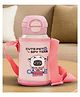 BAYBEE 2 in 1 PandaPlunge Baby Stainless Steel Sipper Water Bottle with Straw for Kids | Leak Proof Insulated Sipper Water Bottle with Carry Pouch & Adjustable Strap | BPA Free 550ml (Pink)