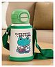 BAYBEE 2 in 1 PandaPlunge Baby Stainless Steel Sipper Water Bottle with Straw for Kids | Leak Proof Insulated Sipper Water Bottle with Carry Pouch & Adjustable Strap | BPA Free 550ml (Green)
