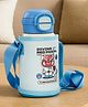 BAYBEE 2 in 1 PandaPlunge Baby Stainless Steel Sipper Water Bottle with Straw for Kids | Leak Proof Insulated Sipper Water Bottle with Carry Pouch & Adjustable Strap | BPA Free 550ml (Blue)