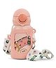 BAYBEE Splash Sipper Water Bottle for Kids | BPA Free Stainless Steel Insulated Water Bottle 500 ml | Zero Spill Sippy with Soft Silicone Straw & Pouch and Adjustable Strap for Baby &Toddlers (Pink)