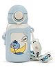 BAYBEE Splash Sipper Water Bottle for Kids | BPA Free Stainless Steel Insulated Water Bottle 500 ml | Zero Spill Sippy with Soft Silicone Straw & Pouch and Adjustable Strap for Baby &Toddlers (Blue)