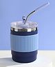 BAYBEE Sipper Cup with Lid & Straw for Kids | Spill Proof Stainless Steel Tumbler with Anti-Slip Silicone Grip | 400ml Insulated Coffee Mug | BPA-Free Hot & Cold Drinking Sippy Cup for Baby (Blue)