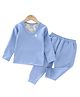 The little lookers Wool Knit   Full Sleeves Sheep Printed Thermal Set - Blue