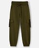 Nap Chief Pure Cotton Knit Solid Cargo Joggers - Green