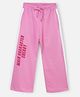 Nap Chief Pure Cotton Knit Main Character Energy Text Printed Side Taped Trousers - Pink