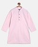 Tales & Stories Cotton Woven Full Sleeves Solid Kurta - Pink