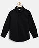 Tales & Stories Cotton Woven Full Sleeves Solid Shirt - Black