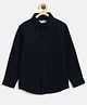 Tales & Stories Cotton Woven Full Sleeves Solid Shirt - Navy Blue