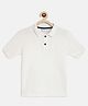 Tales & Stories Cotton Knit Half Sleeves Solid Polo Tee - White