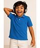 Tales & Stories Cotton Knit Half Sleeves Solid Polo Tee - Royal Blue