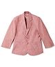 Tales & Stories Cotton Woven Full Sleeves Textured Blazer - Pink