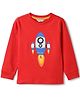 Tales & Stories Cotton Knit Full Sleeves Rocket Printed Tee - Red
