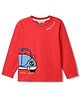 Tales & Stories Cotton Knit Full Sleeves Car Embroidered Tee - Red