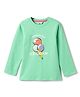 Tales & Stories Cotton Full Sleeves I Scream For Ice Cream Text Printed Tee - Mint