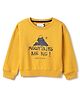 Tales & Stories Cotton Knit Full Sleeves Mountains Are Big Text Printed Light Winter Sweatshirt - Yellow