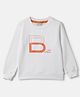 Tales & Stories Cotton Knit Full Sleeves B Alphabet Printed Light Winter Sweatshirt - White