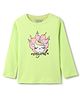 Tales & Stories Cotton Knit Full Sleeves Unicorn & Magical Text Printed Tee - Neon Green