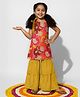 Tales & Stories Viscose Woven Sleeveless Floral Printed Kurti & Sharara Set - Multi Colour