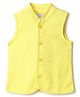 Tales & Stories Cotton Woven Sleeveless Solid Waistcoat - Yellow