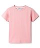 Tales & Stories Cotton Knit Half Sleeves Solid Tee - Pink