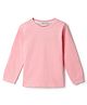 Tales & Stories Cotton Knit Full Sleeves Solid Tee - Pink