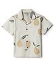 Tales & Stories Cotton Woven Half Sleeves Pear Printed Shirt -  Beige